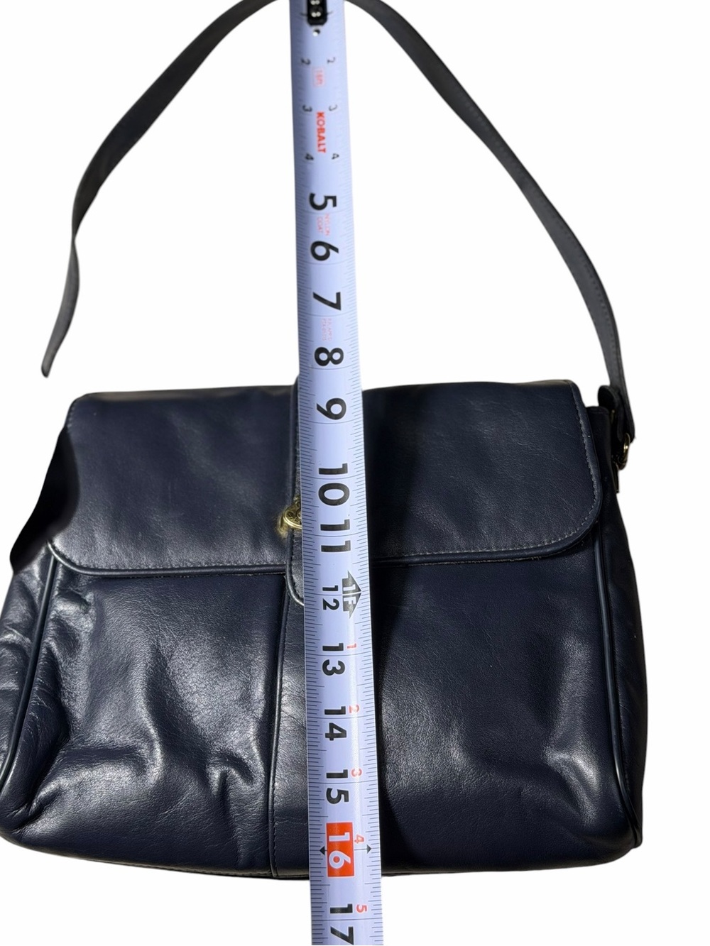 Etienne Aigner Vintage 80s Y2K Bag genuine Leather Navy Shoulder Handbag EUC - Picture 11 of 15